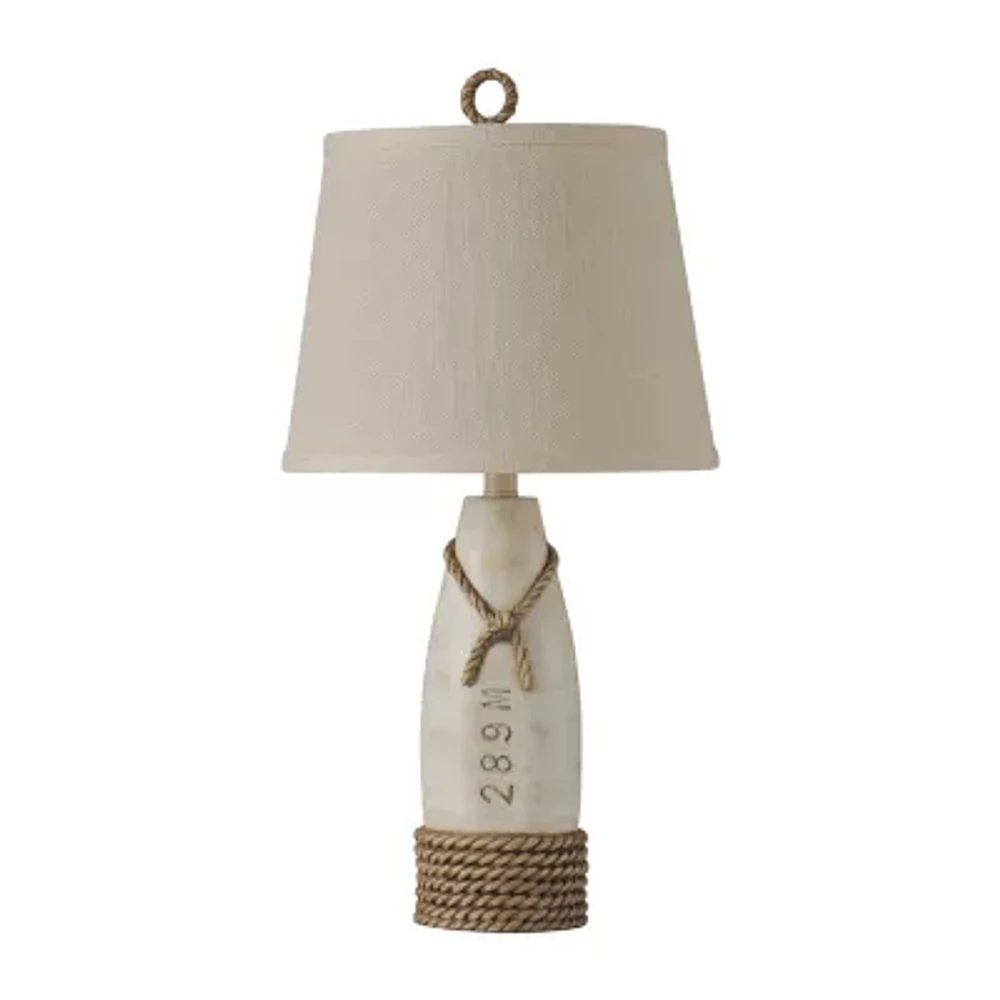 Stylecraft 13 W Distressed White Table Lamp