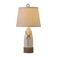 Stylecraft 13 W Distressed White Table Lamp