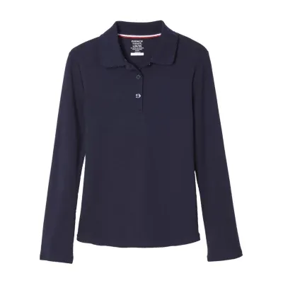 French Toast Little & Big Girls Long Sleeve Polo Shirt