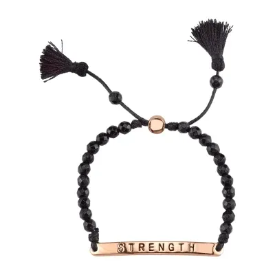 Footnotes Rose Gold Plate Over Brass Agate Cord Bracelet