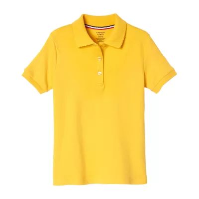 French Toast Big Girls Plus Short Sleeve Stretch Fabric Polo Shirt