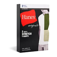 Hanes Originals Mens 2 Pack Short Sleeve Crew Neck Moisture Wicking T-Shirt