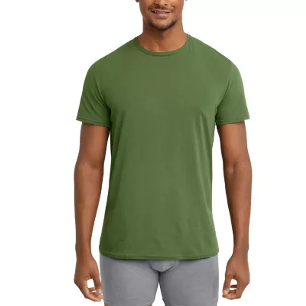 Hanes Originals Mens 2 Pack Short Sleeve Crew Neck Moisture Wicking T-Shirt