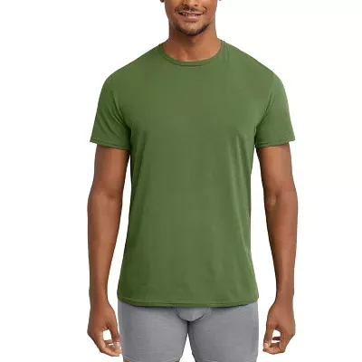 Hanes Originals Mens 2 Pack Short Sleeve Crew Neck Moisture Wicking T-Shirt