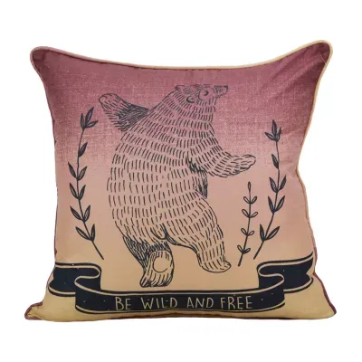 Your Lifestyle By Donna Sharp Forest Symbols Bear Square Throw Pillow