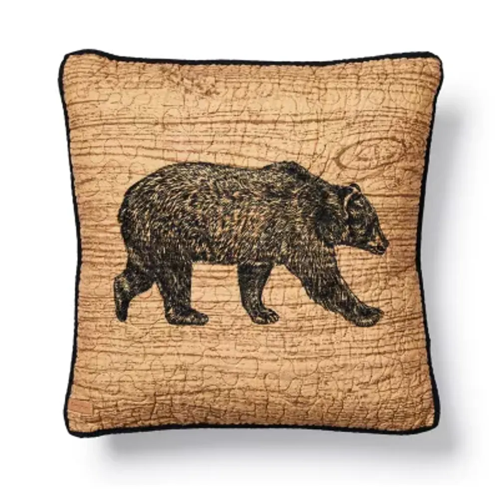 Donna Sharp Oakland Cotton Bear Square Throw Pillow