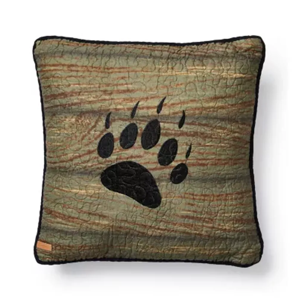 Donna Sharp Oakland Cotton Bear Paw Square Throw Pillow