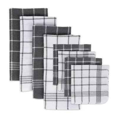Design Imports Waffle Weave 8-pc. Towels + Dish Cloths
