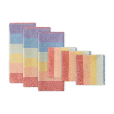 Design Imports Rainbow Heavyweight 6-pc. Towels + Dish Cloths