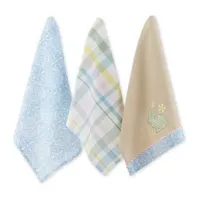 Design Imports Asst Garden Bunny 3-pc. Towels + Dish Cloths