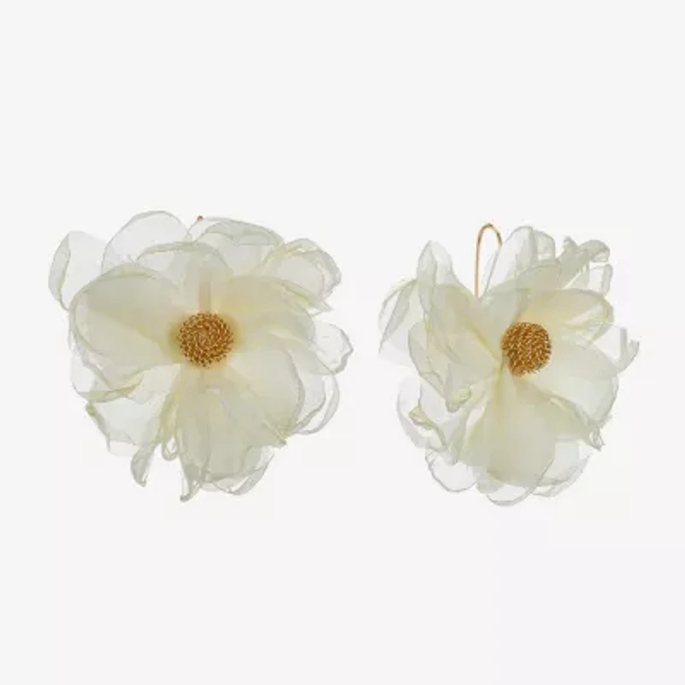 Bijoux Bar Gold Tone Flower Drop Earrings