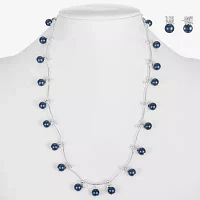 Monet Jewelry Collar Necklace And Stud Earring -pc. Simulated Pearl Round Set