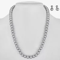 Monet Jewelry Collar Necklace And Stud Earring -pc. Simulated Pearl Round Set