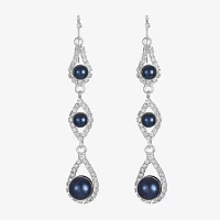 Monet Jewelry Linear Simulated Pearl Round Drop Earrings