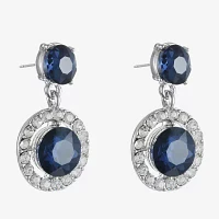 Monet Jewelry Double Glass Round Drop Earrings