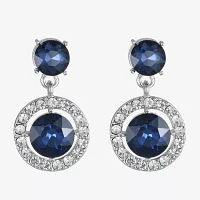 Monet Jewelry Double Glass Round Drop Earrings