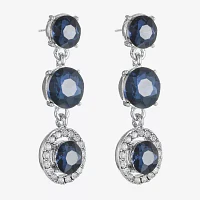 Monet Jewelry Linear Glass Round Drop Earrings