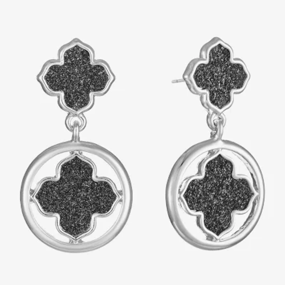 Monet Jewelry Double Clover Drop Earrings