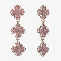 Monet Jewelry Linear Clover Drop Earrings