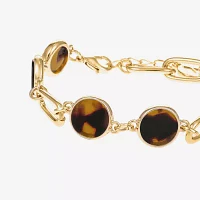 Liz Claiborne Gold Tone Tortoise 7.5 Inch Round Strand Bracelets