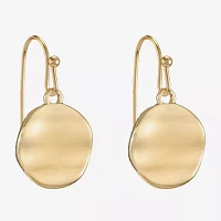 Liz Claiborne Hammered Round Drop Earrings