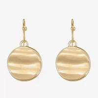 Liz Claiborne Hammered Round Drop Earrings