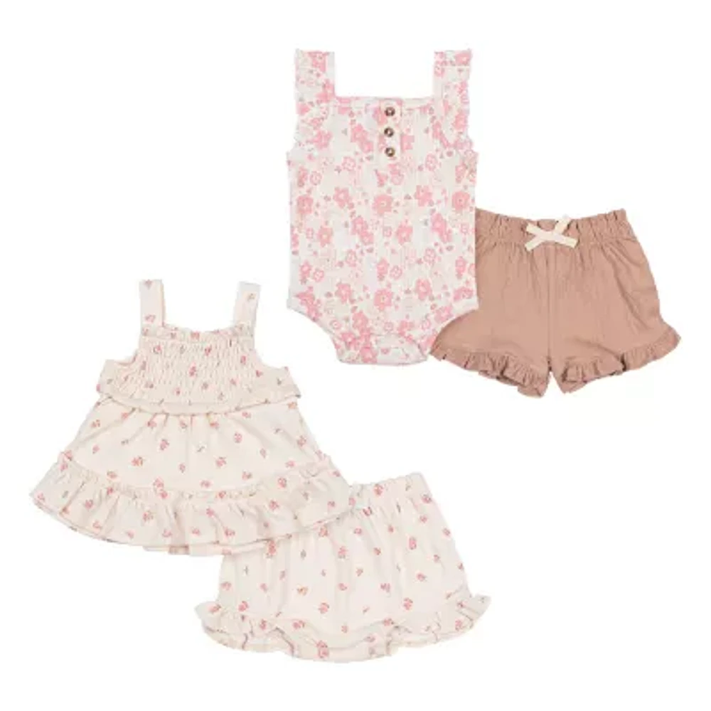 Nicole Miller Baby Girls 4-pc. Short Set