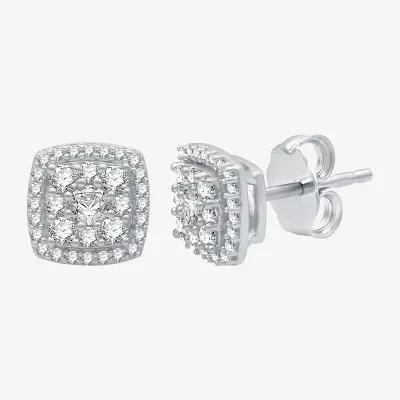 Diamond Blossom 1/2 CT. T.W. Natural White Diamond 10K White Gold 8mm Stud Earrings