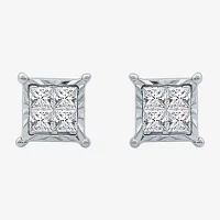 1/3 CT. T.W. Natural White Diamond Sterling Silver 6.4mm Stud Earrings