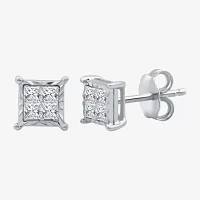 1/3 CT. T.W. Natural White Diamond Sterling Silver 6.4mm Stud Earrings