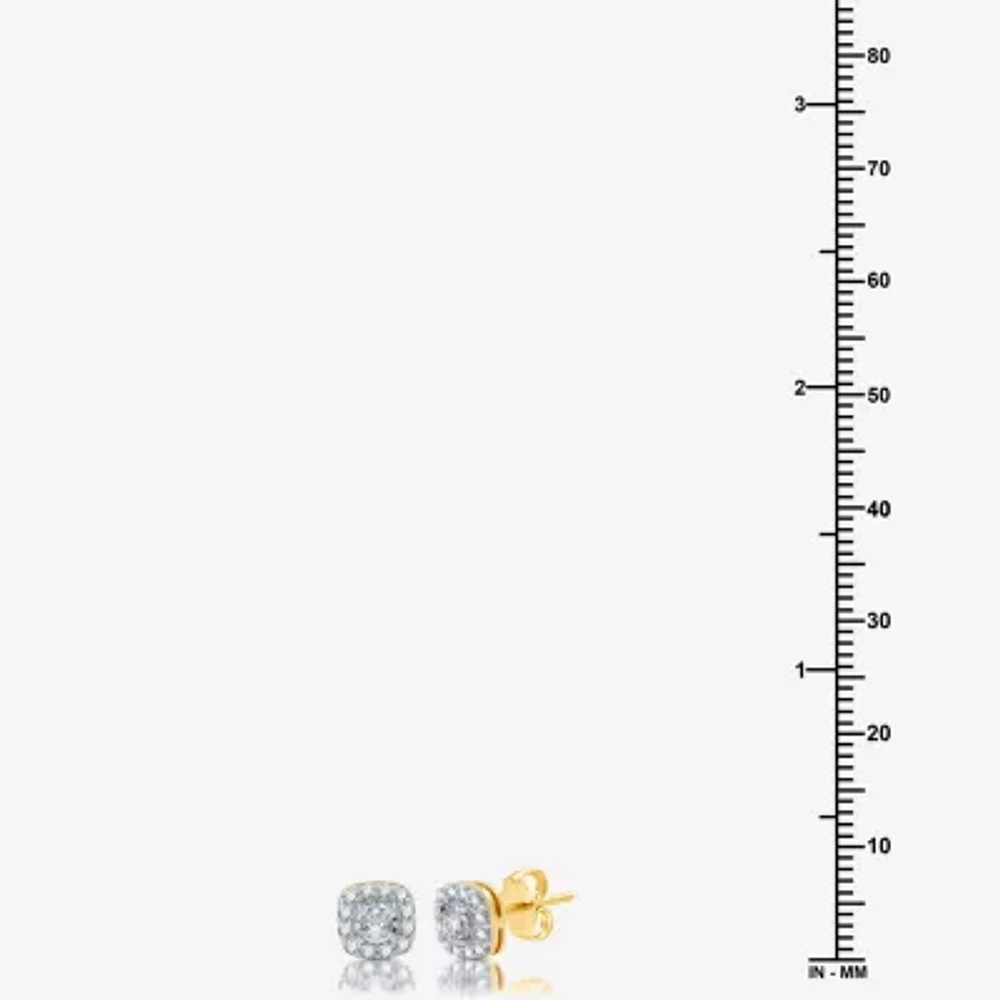 Ever Star (G / SI1-SI2) 3/8 CT. T.W. Lab Grown White Diamond 10K Gold 7mm Cushion Stud Earrings