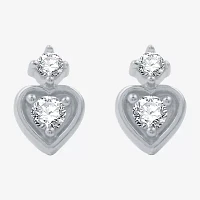 Ever Star (G / SI1-SI2) 1/8 CT.T.W. Lab-Grown Diamond Sterling SIlver 7.3mm Heart Stud Earrings