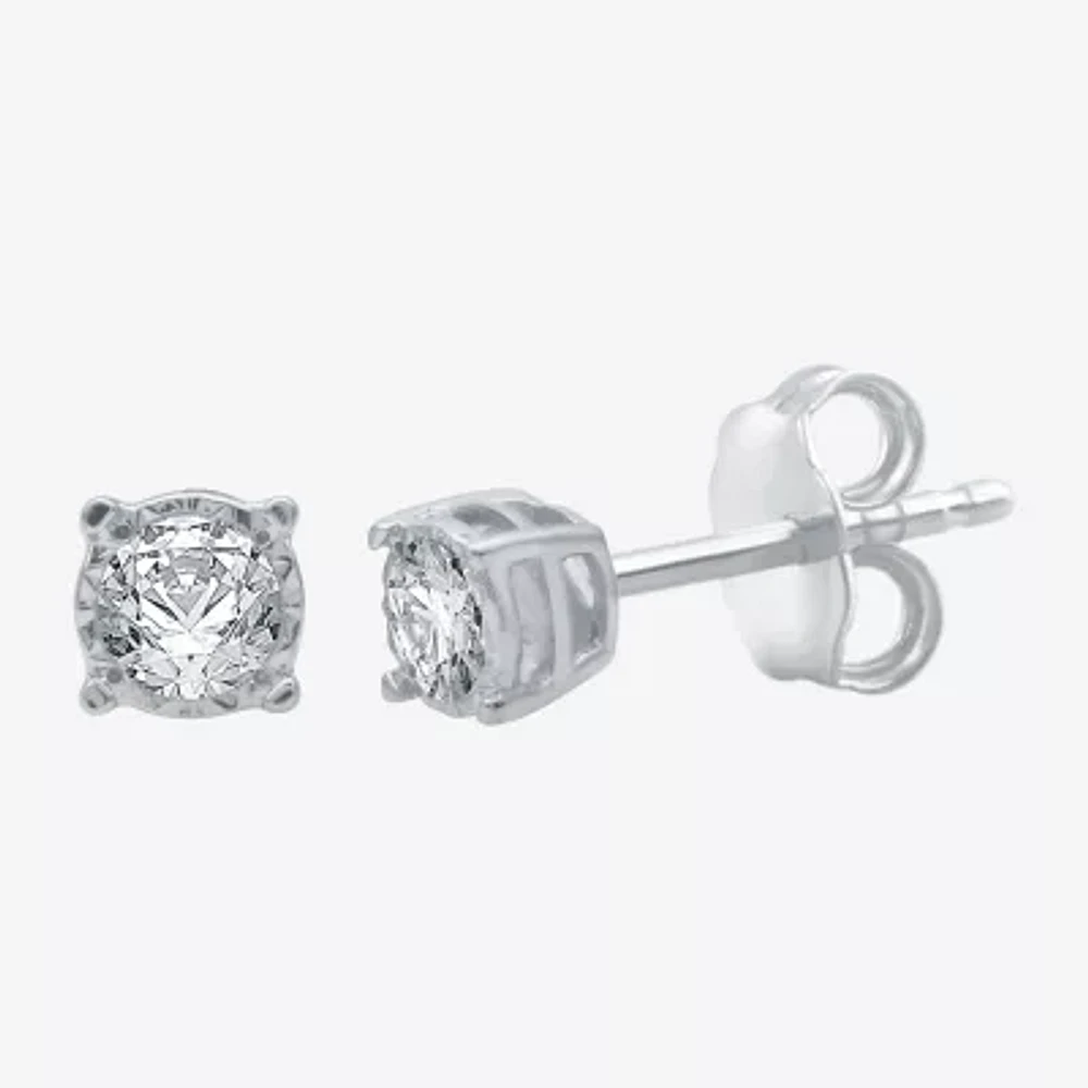 Ever Star (G / SI1-SI2) 1/4 CT.T.W. Lab-Grown Diamond Sterling Silver or 14K Gold over Round Stud Earrings