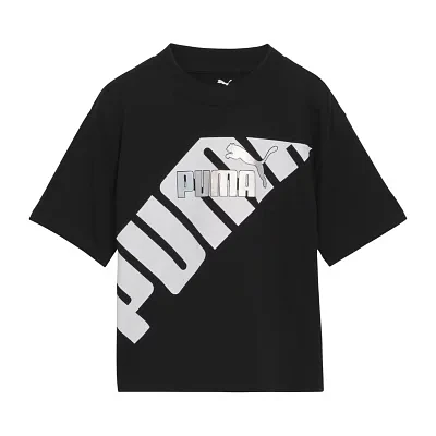 PUMA Big Girls Crew Neck Short Sleeve Graphic T-Shirt