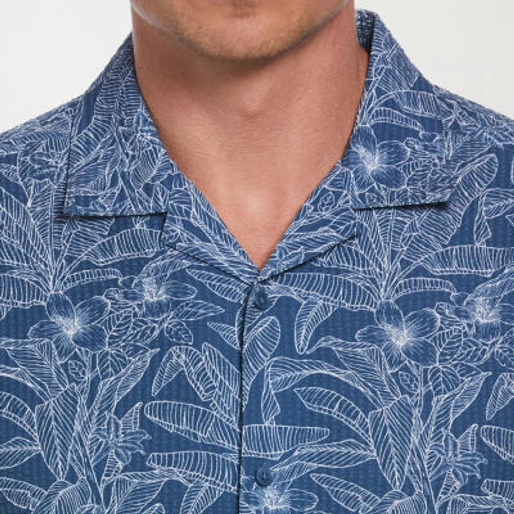 Cubavera Mens Classic Fit Short Sleeve Button-Down Shirt