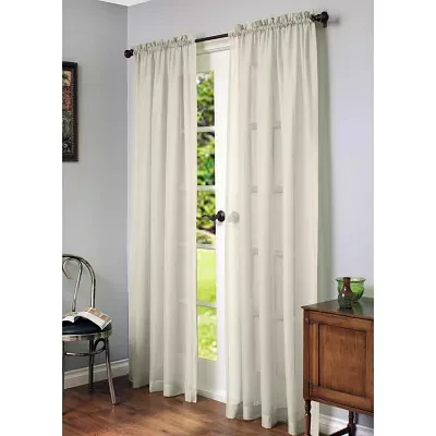 Cote D'Azure Sheer Rod Pocket Single Curtain Panel