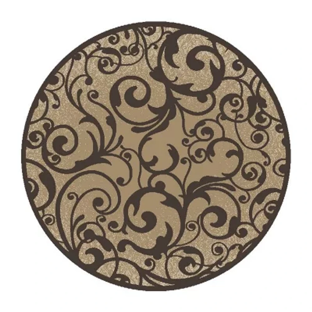 Radici Pisa Scroll Modern Transitional Round Area Rug