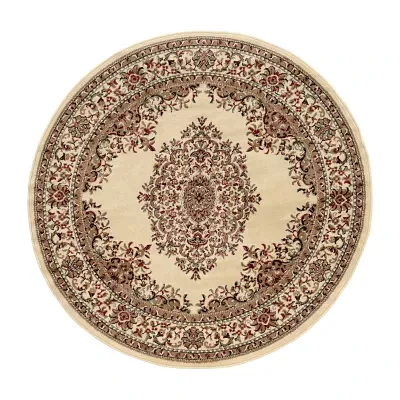 Como Medallion Traditional Oriental Indoor Round Area Rug