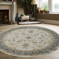 Alba Motiff Traditional Oriental Indoor Round Area Rug