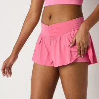 Arizona Womens Mid Rise Active Pull-On Short Juniors