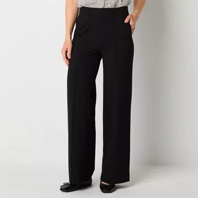 Liz Claiborne Womens Mid Rise Wide Leg Palazzo Pant