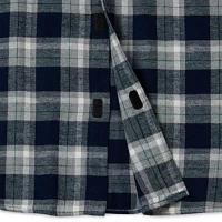 St. John's Bay Big and Tall Mens Easy-on + Easy-off Adaptive Classic Fit Long Sleeve Flannel Shirt