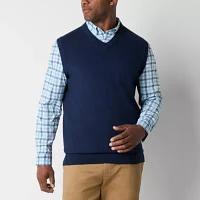 St. John's Bay Fine Gauge Mens V Neck Sweater Vest Big and Tall