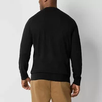 St. John's Bay Fine Gauge Big and Tall Mens V Neck Long Sleeve Pullover Sweater