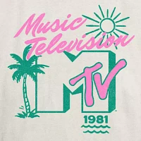 Juniors Mtv Tee Womens Crew Neck Short Sleeve Graphic T-Shirt