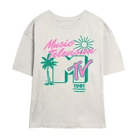Juniors Mtv Tee Womens Crew Neck Short Sleeve Graphic T-Shirt