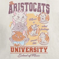 Juniors Disney Aristocats University Tee Womens Crew Neck Short Sleeve Graphic T-Shirt