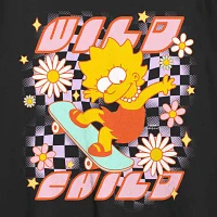 Juniors Wild Child Womens Crew Neck Short Sleeve The Simpsons Graphic T-Shirt