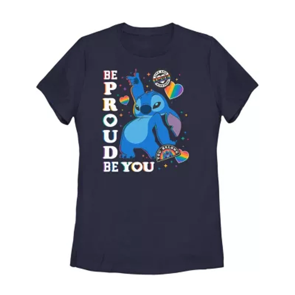 Juniors Stitch Be Proud Of You Tee Womens Crew Neck Short Sleeve Lilo & Graphic T-Shirt