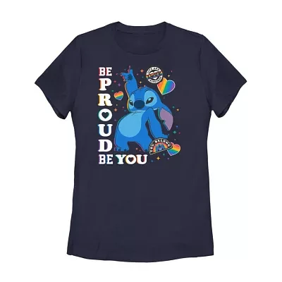 Juniors Stitch Be Proud Of You Tee Womens Crew Neck Short Sleeve Lilo & Graphic T-Shirt